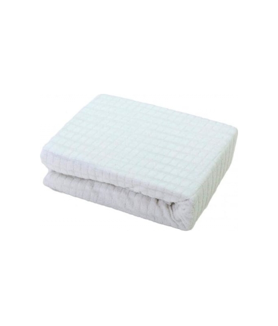 Coprimaterasso in spugna di puro cotone idrofilo lavorazione jacquard con angoli elastici - comfort : Colore - Bianco, Misura - 1 piazza e mezza