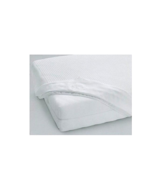 Coprimaterasso in spugna di puro cotone idrofilo lavorazione jacquard con angoli elastici - comfort : Colore - Bianco, Misura - 1 piazza e mezza
