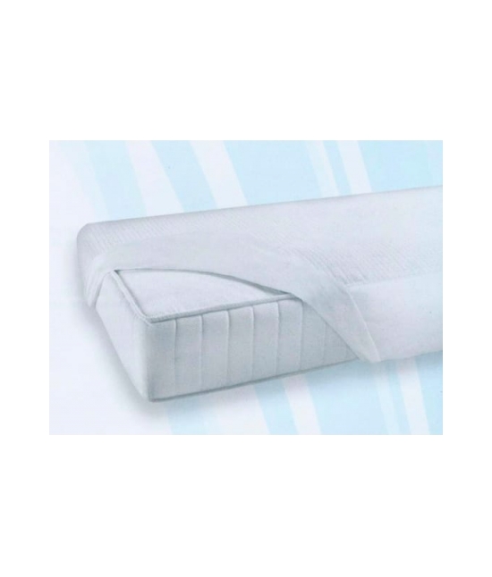 Coprimaterasso in spugna di puro cotone idrofilo lavorazione jacquard con angoli elastici - comfort : Colore - Bianco, Misura - 1 piazza e mezza