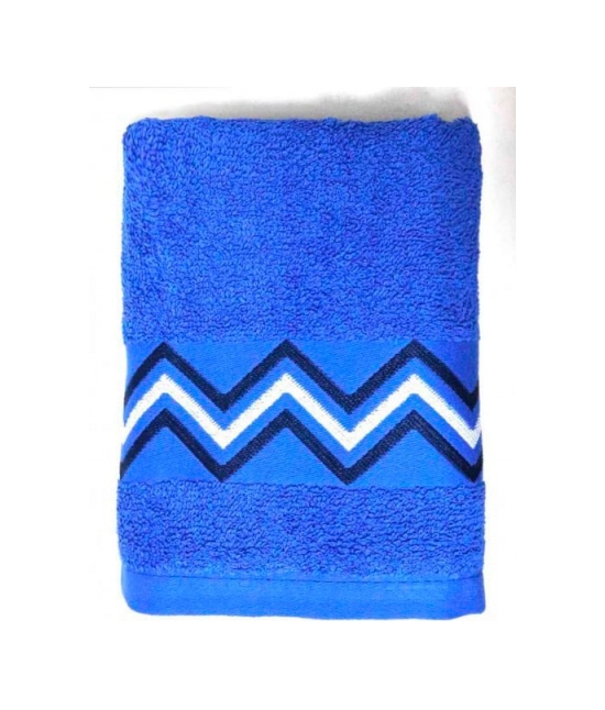 Set asciugamani in spugna con cesello jacquard ricamato - chevron : Colore - Blue, Misura - Set asc. 1+1