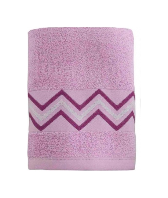 Set asciugamani in spugna con cesello jacquard ricamato - chevron : Colore - Rosa, Misura - Set asc. 1+1