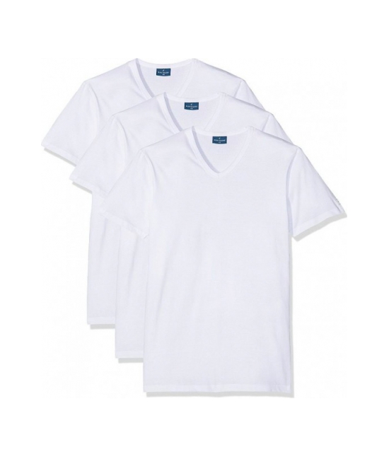 Confezione 3 t-shirt uomo scollo a v mezza manica in puro cotone pettinato : corpo 512.