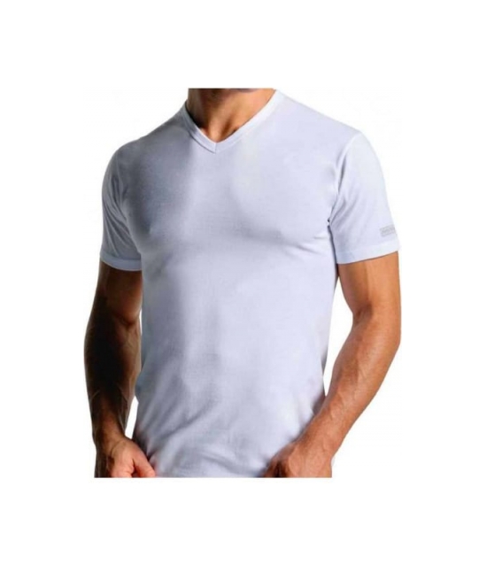 Confezione 3 maglie scollo a v mezza manica in cotone felpato - corpo 112 : Colore - Bianco, Taglia - 6