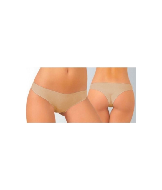 Slip brasiliana in cotone elasticizzato taglio laser effetto invisibile - 8001 : Colore - Rosa, Taglia - 3