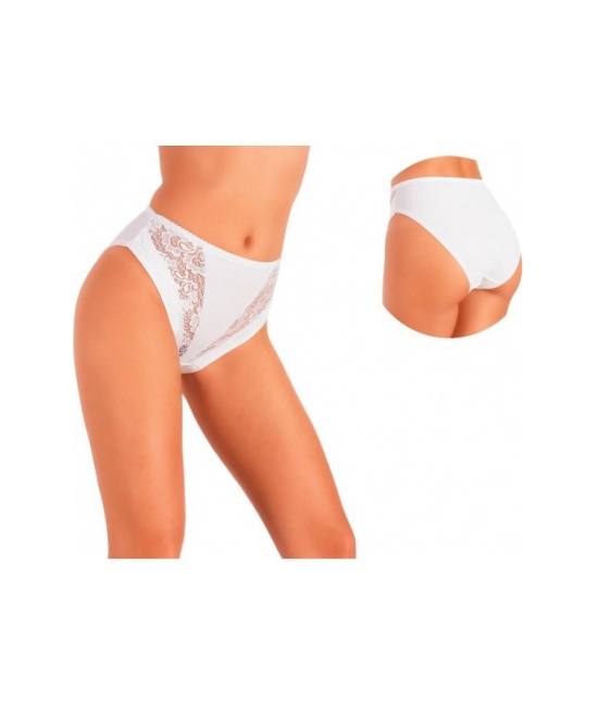 Jadea - Confezione da 6 slip donna sgambato in cotone modal con inserti in pizzo tinta unita - 1027.