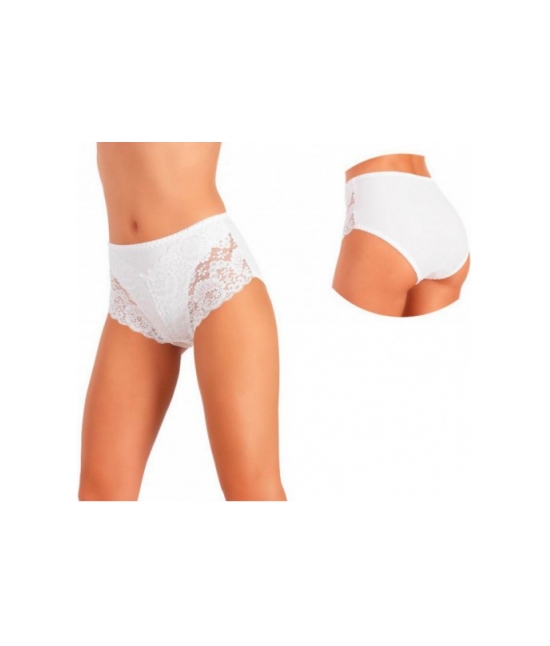 Jadea - Confezione da 6 slip donna vita alta in cotone modal con inserti in pizzo tinta unita - 1031.