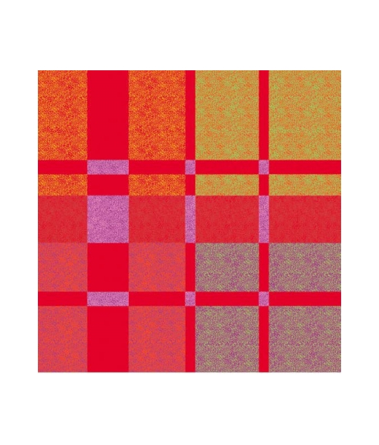 Trapunta invernale stampata con imbottitura in puro cotone - kandisky 8015-2. : Misura - Matrimoniale, Colore - Rosso, Tessuto - Poliestere