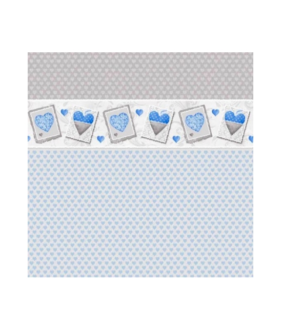 Completo lenzuola stampato composto da sopra + sotto con angoli + federa - flash frame : Misura - Matrimoniale, Colore - Azzurro, Tessuto - Cotone