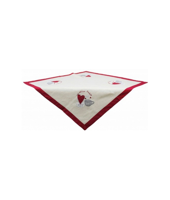 Blanco raya - Centrotavola in tela greggia con ricamo - dl2443-1.