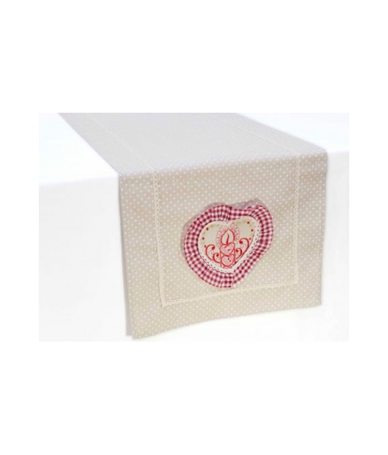 Blanco raya - Runner tavola natalizio in tela greggia con ricamo e applicazioni : sd165753. set 3pz
