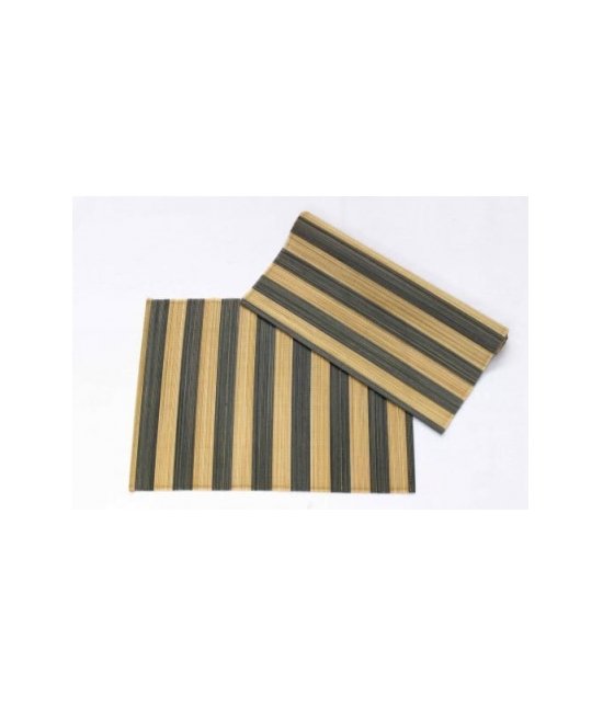 Runner in bambu' fantasia righe - do2603s : Misura - 40x140 cm, Tessuto - Legno, Colore - Dark gray