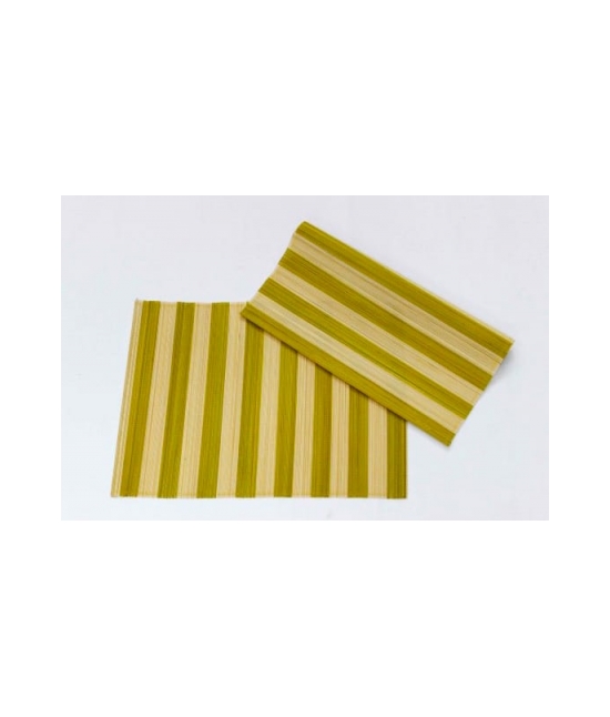 Runner in bambu' fantasia righe - do2603s : Colore - Verde, Misura - 40x140 cm, Tessuto - Legno