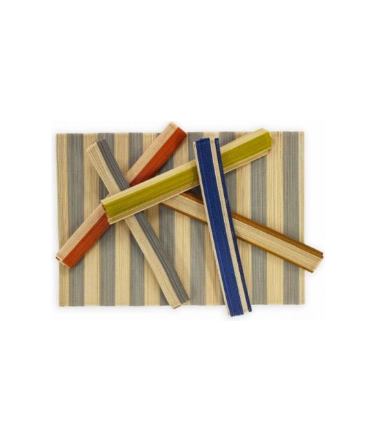 Runner in bambu' fantasia righe - do2603s : Colore - Grigio, Misura - 40x140 cm, Tessuto - Legno