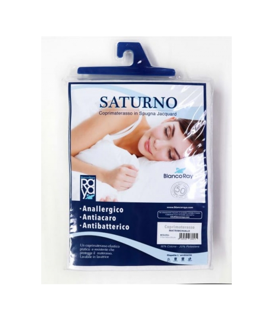 Coprimaterasso in spugna con lavorazione jacquard elasticizzata - saturno