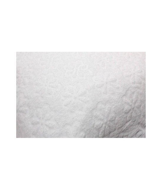 Coprimaterasso in spugna lavorazione jacquard elasticizzato con angoli - flower : Colore - Bianco, Misura - 1 piazza e mezza, Tessuto - Cotone