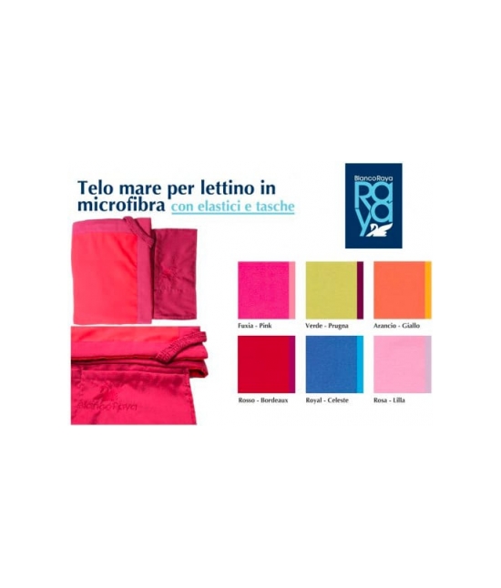 Telo mare coprisedia in microfibra tinta unita con bordo a contrasto ed elastici - 3011 : Colore - Fuxia, Tessuto - Poliestere