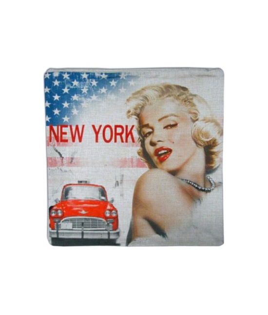 Blanco raya - Coppia copricuscini arredo stile vintage stampa digitale new york e marilyn - 2229.ura - 2229.