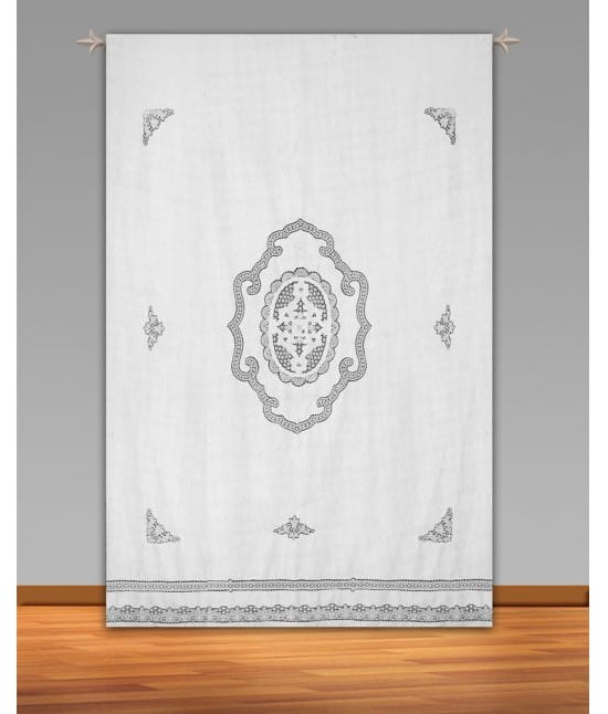 Tenda in misto lino con ricami : Colore - Bianco, Tessuto - Misto lino, Misura - 210x300 cm