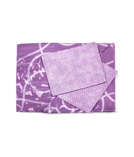 Completo lenzuola in cotone stampato composto da sopra + sotto con angoli + federe - lilla : Misura - Matrimoniale, Colore - Rosa, Variante - Disegno 1