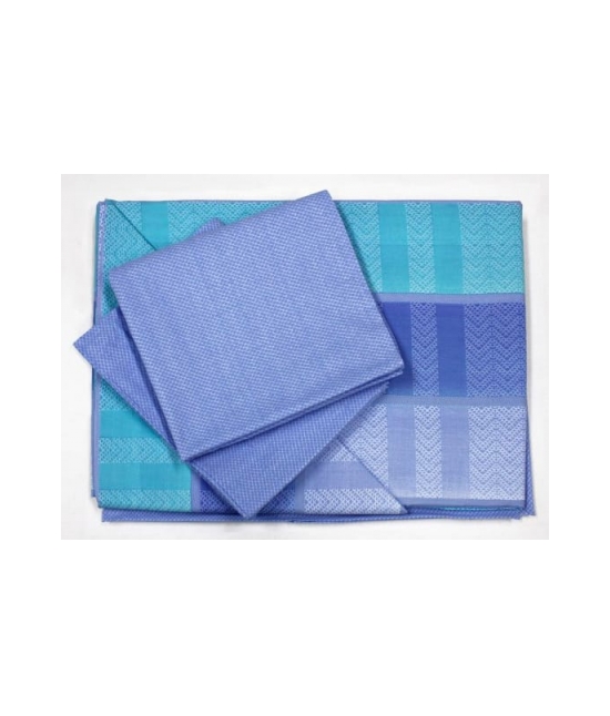 Completo lenzuola in cotone stampato composto da sopra + sotto con angoli + federe - lilla : Misura - Matrimoniale, Colore - Blue, Variante - Disegno 2