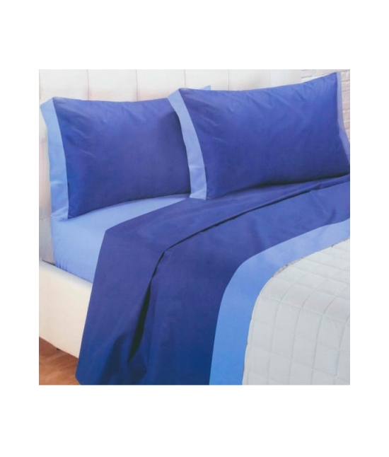 Completo lenzuola in 100% cotone tinta unita composto da sopra + sotto con angoli + federa - bicolor : Misura - Singolo, Colore - Marrone