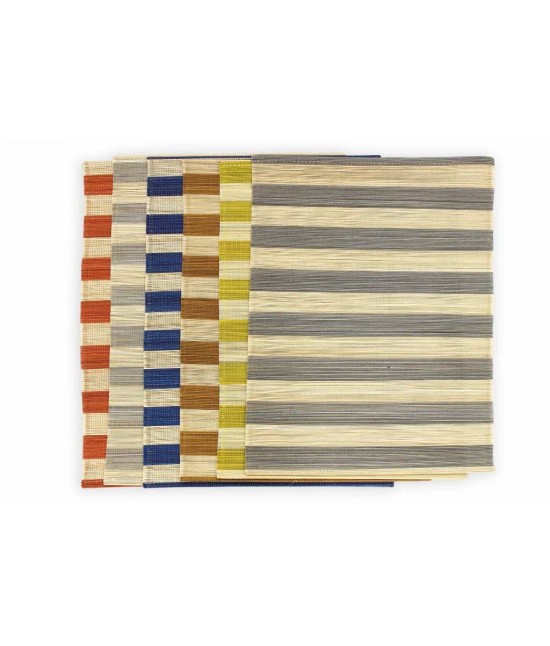 Runner tavola in bambu' fantasia righe - do2603s. : Colore - Grigio, Misura - 40x140 cm, Tessuto - Legno