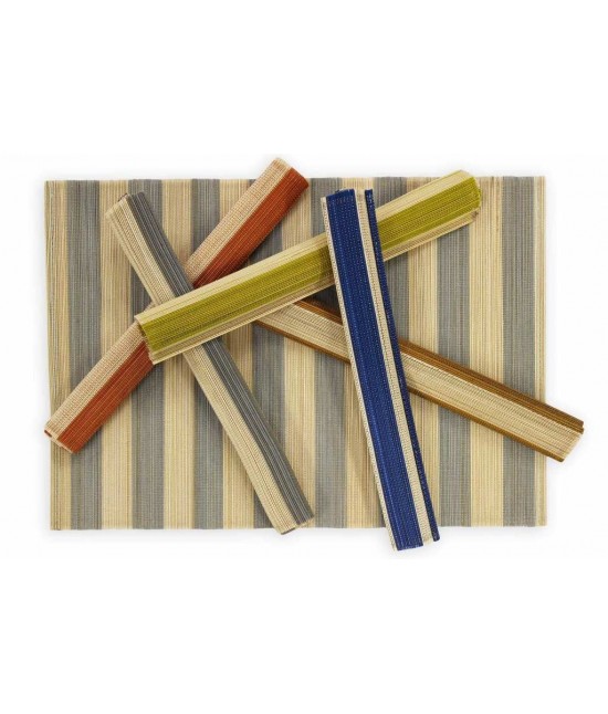 Runner tavola in bambu' fantasia righe - do2603s. : Colore - Grigio, Misura - 40x140 cm, Tessuto - Legno