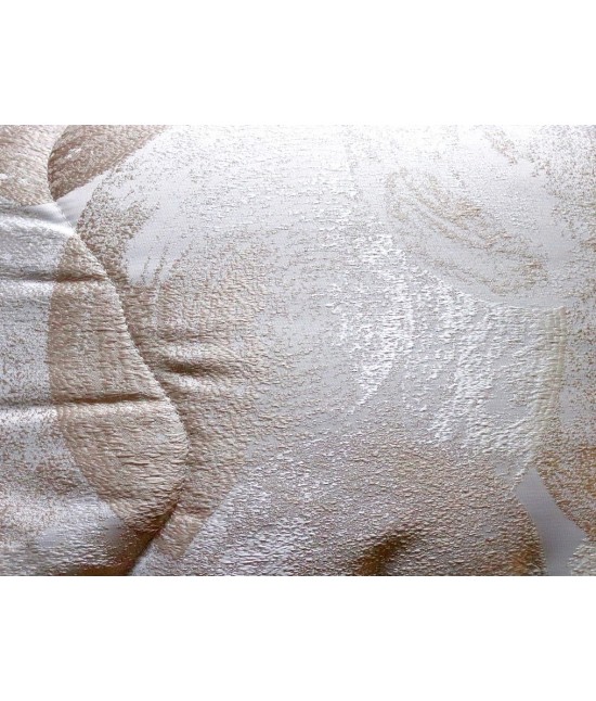 Trapunta invernale in raso jacquard con imbottitura in fibra anallergica di poliestere - noemi. : Misura - Matrimoniale, Colore - Tortora, Variante - Cerchio