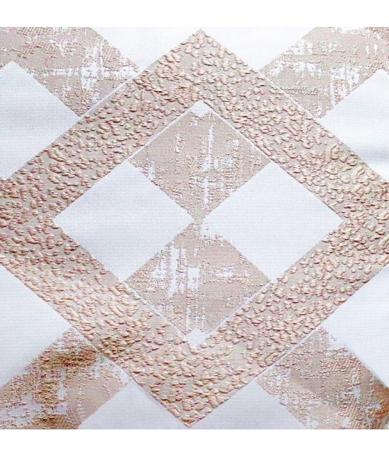 Trapunta invernale in raso jacquard con imbottitura in fibra anallergica di poliestere - noemi. : Misura - Matrimoniale, Colore - Tortora, Variante - Disegno rombo
