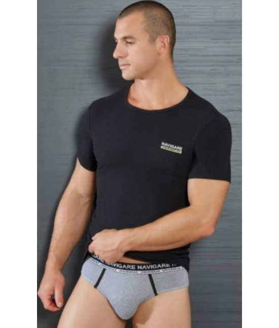 Completino intimo uomo coordinato t-shirt e slip - completo 11586. : Colore - Nero, Taglia - 7
