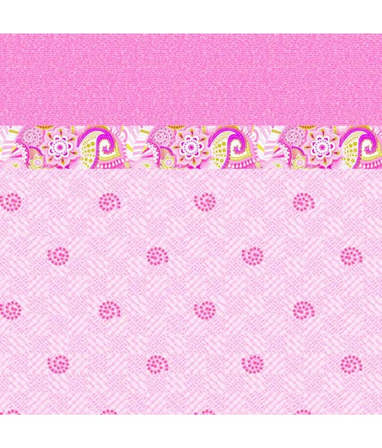 Completo lenzuola in flanella stampato composto da sopra + sotto con angoli + federa - paisy : Misura - Matrimoniale, Colore - Rosa, Tessuto - Poliestere cotone