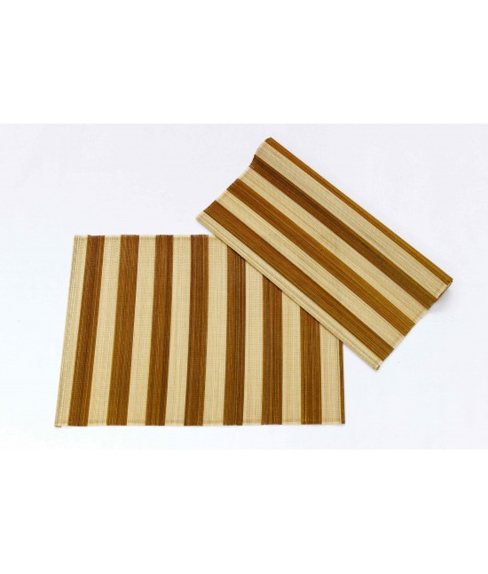 Runner tavola in bambu' fantasia righe - do2603s. : Colore - Giallo, Misura - 40x140 cm, Tessuto - Legno