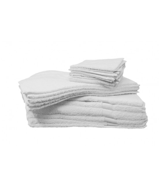 Set asciugamani bagno 1+1 in puro cotone tinta unita - em400s. : Colore - Bianco, Tessuto - Cotone, Misura - Set asc. 1+1