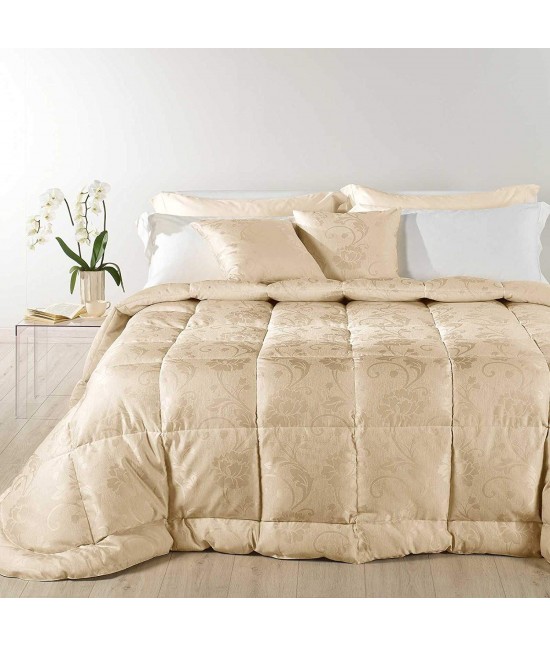 Trapunta invernale stampata con imbottitura anallergica in piuma - atelier. : Colore - Beige, Misura - Matrimoniale
