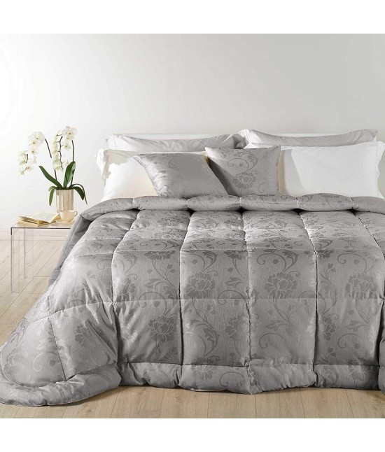 Trapunta invernale stampata con imbottitura anallergica in piuma - atelier. : Misura - Matrimoniale, Colore - Grigio