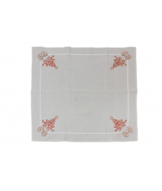 Blanco raya - Centrotavola natalizio in tela greggia con ricamo - sd165754.