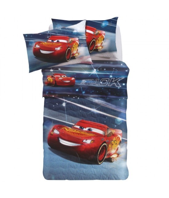 Caleffi - Trapunta invernale con stampa digitale in 100% cotone con imbottitura anallergica in fibra di poliestere - cars 3.