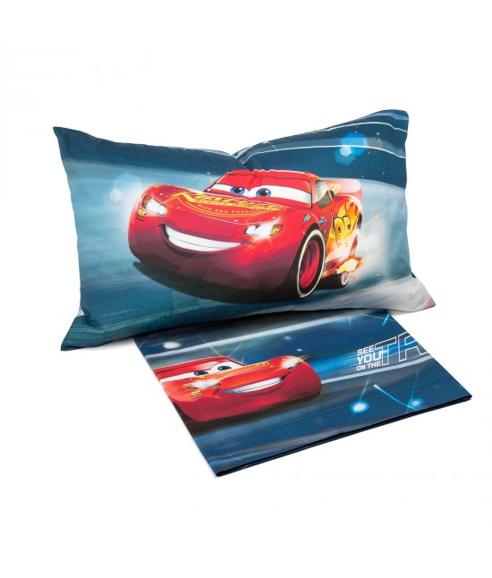 Parure in 100% cotone stampato composto da lenzuolo + 1 federa - cars 3.