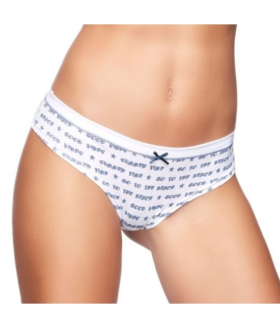 Jadea - Confezione da 6 slip donna vita bassa in cotone elasticizzato stampato colori assortiti - 6819.