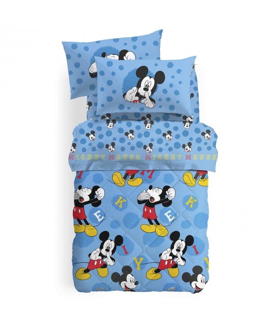 Caleffi - Trapunta invernale stampata su pregiato tessuto in microfibra con imbottitura anallergica : mickey mouse.
