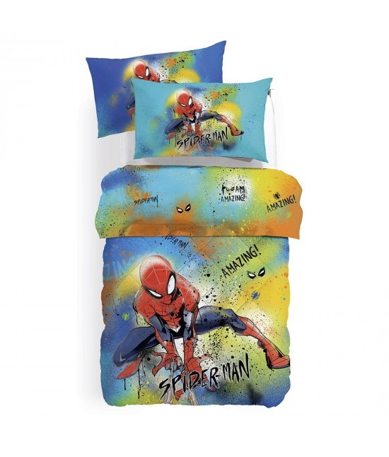 Caleffi - Trapunta invernale con stampa digitale in 100% cotone con imbottitura anallergica in fibra di poliestere - spider-man park.