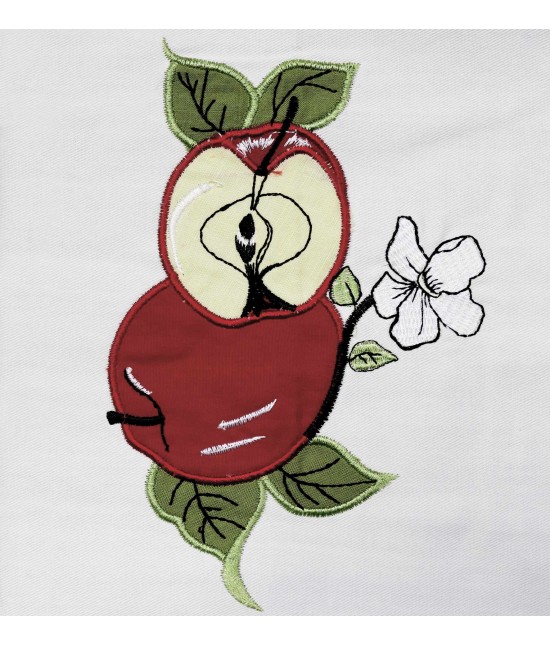 Runner tavola con bordo applicato - 1033. : Colore prodotto - Beige, Tessuto - Cotone, Variante - Mele, Misura - 40x140 cm