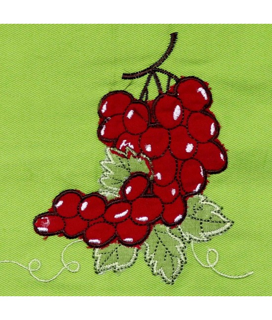 Runner tavola con bordo applicato - 1033. : Colore prodotto - Verde, Tessuto - Cotone, Variante - Uva, Misura - 40x140 cm