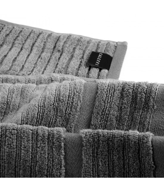 Caleffi - Set asciugamani bagno 1+1 in spugna di cotone - stripe.