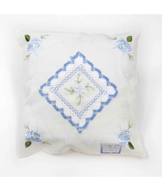 Elite - Coppia federe copricuscino decorate con raffinato pizzo tombolo - dhs438.
