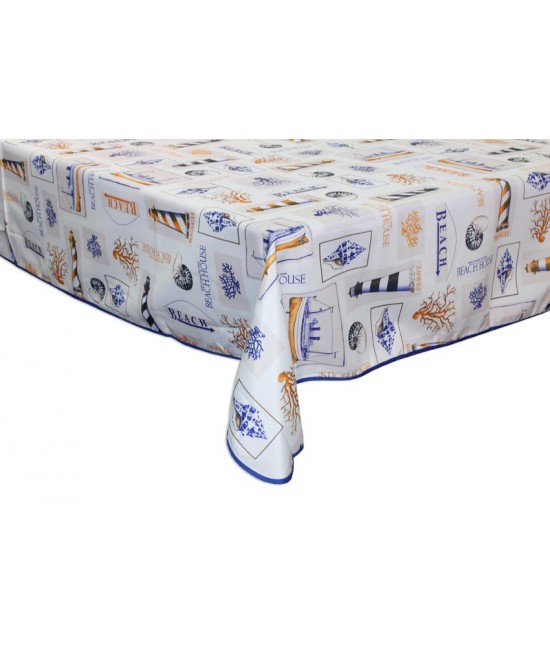 Blanco raya - Tovaglia decorativa rettangolare antimacchia in poliestere 12 posti - hac517.