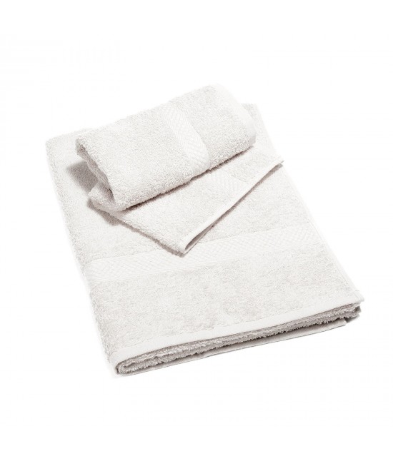 Set asciugamani bagno 3+3 in spugna di cotone con cesello jacquard- minorca. : Colore prodotto - Bianco, Misura - Set asc 3+3