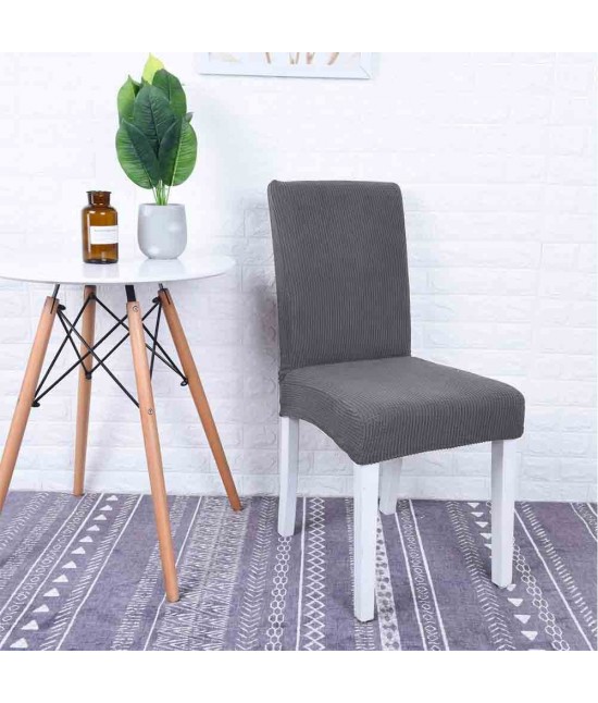 Coppia coprisedia universale con schienale in tessuto elasticizzato lavorato tinta unita - classic. : Colore prodotto - Grigio, Tessuto - Poliestere