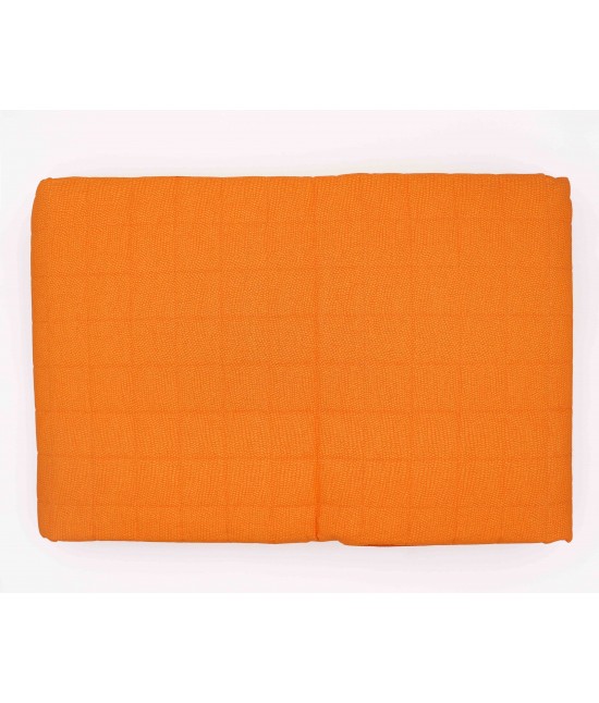 Trapuntino primaverile stampato tono su tono in cotone con imbottitura in fibra anallergica di poliestere - chromo. : Misura - Matrimoniale, Colore prodotto - Arancio