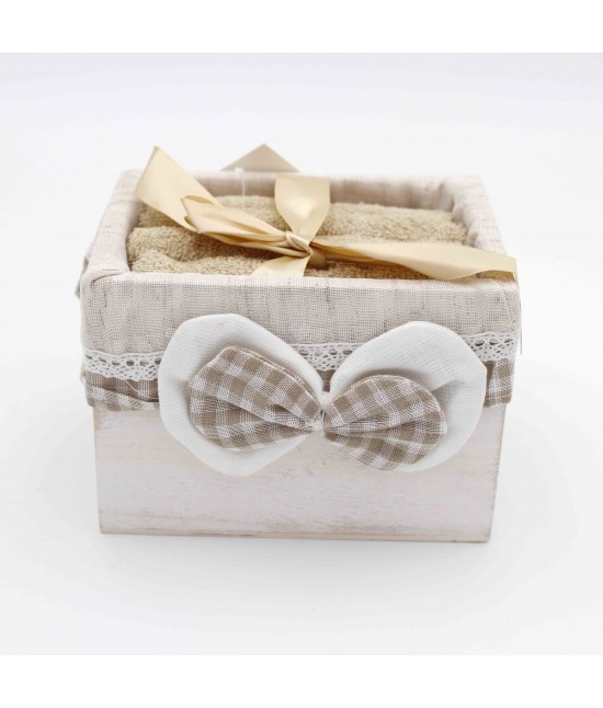 Blanco raya - Set 4 lavette confezionate in cofanetto di legno - lavette box7 - mis. 30x30 cm